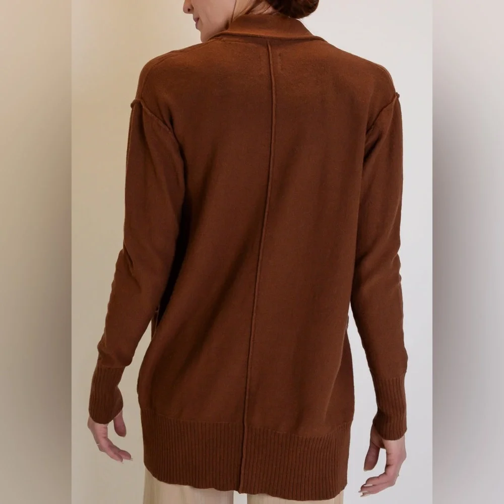 Free People Oversized Desert Blazer Chestnut NWT cardigan style - Picture 11 of 14